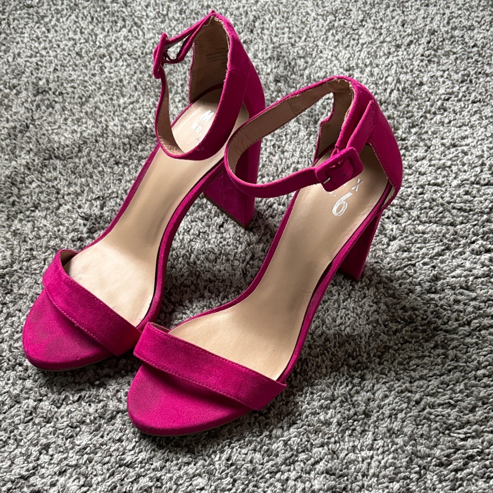 Mix No. 6 Fuchsia Ankle-Strap Block Heels